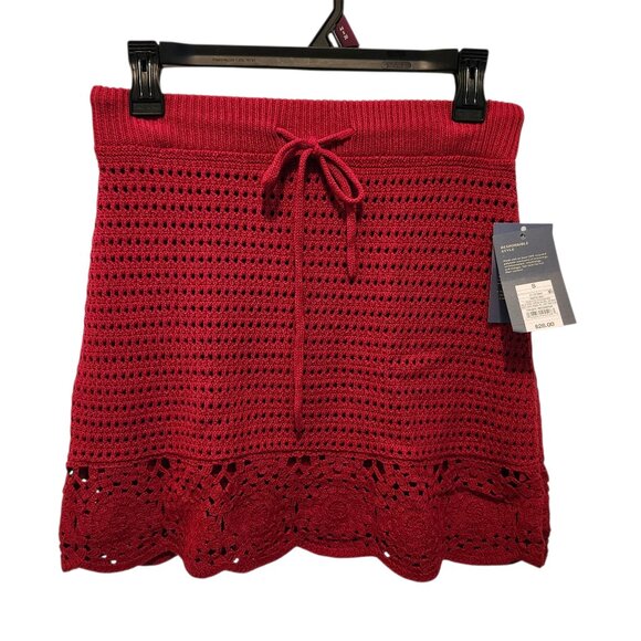 NWT Universal Thread Red Knitted Skirt Sz S  Cotton Blend - Picture 1 of 7